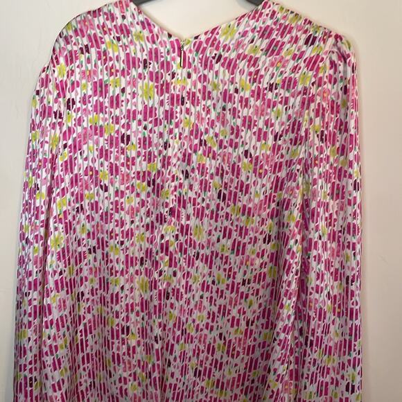 Kate Spade New York Marker Floral Devore Top Pink Size Large - Picture 8 of 9